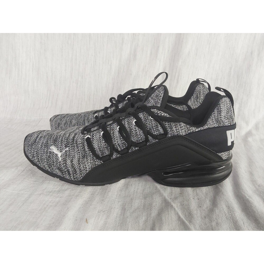 Puma Axelion Mens Size 12 Black Grey Heather Running Shoes SoftFoam 191429-04